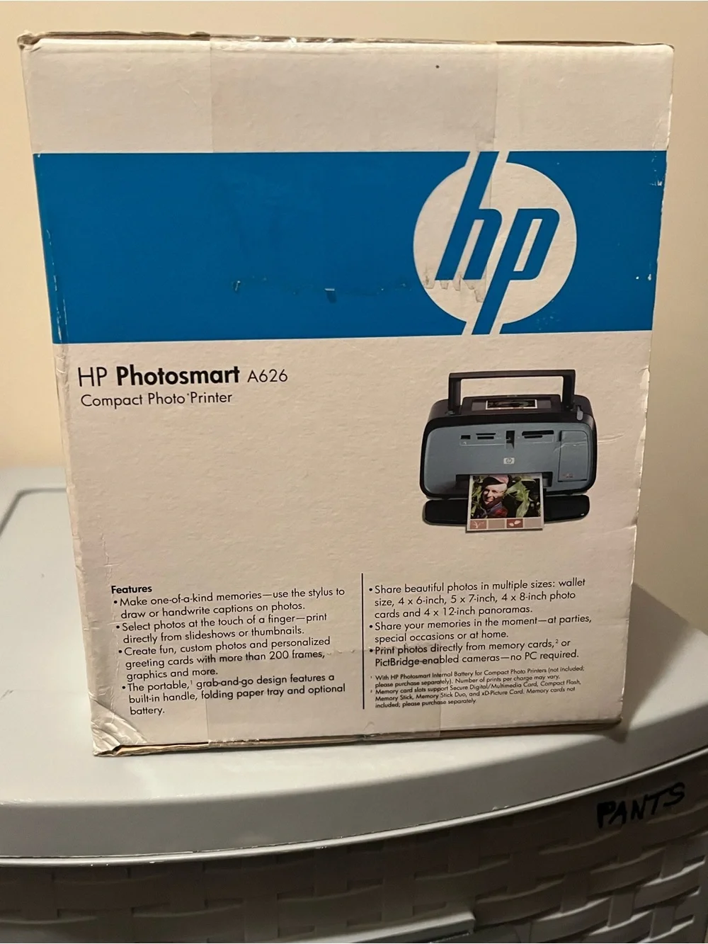 HP Photosmart A626 Compact Photo Printer White and Black
